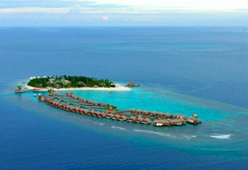 Aerial photo of resort island