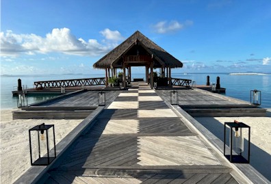 Arrival jetty photo of resort island