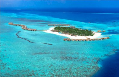 Aerial photo of resort island