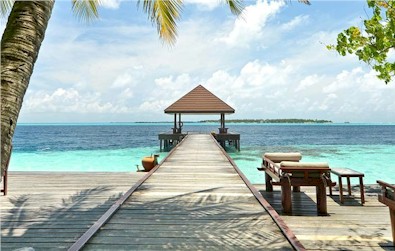 Arrival jetty photo of resort island