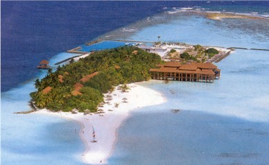 Aerial photo of resort island